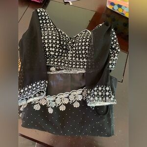 Black color beautiful saree with blouse